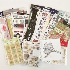 Sticko Paper House K & Company Sticker Embellishment Scrapbook Lot